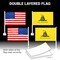 G128 Combo Pack: American USA Car Flag & Gadsden Don't Tread On Me Car Flag 11x17 In | Both Double Sided Printed 150D Polyester | Flagpole Included | Perfect for Festival Celebrations, Parades